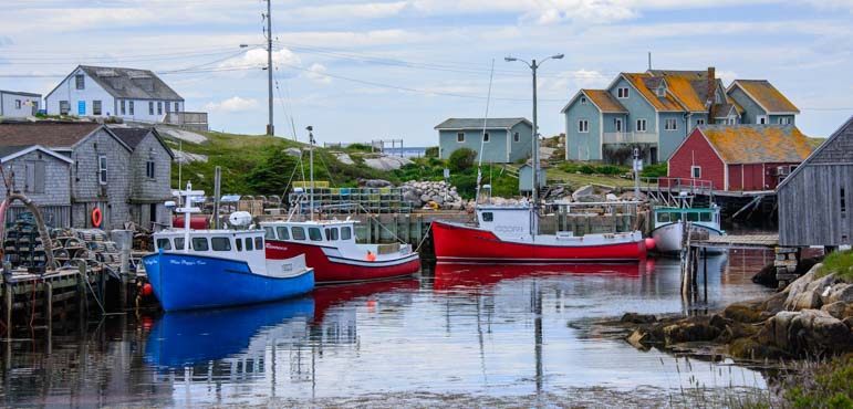 Peggys Cove Nova Scotia lobster boats