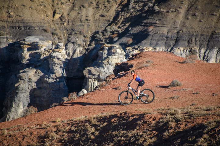 Mountain biking in the Arizona red rocks on an RV trip