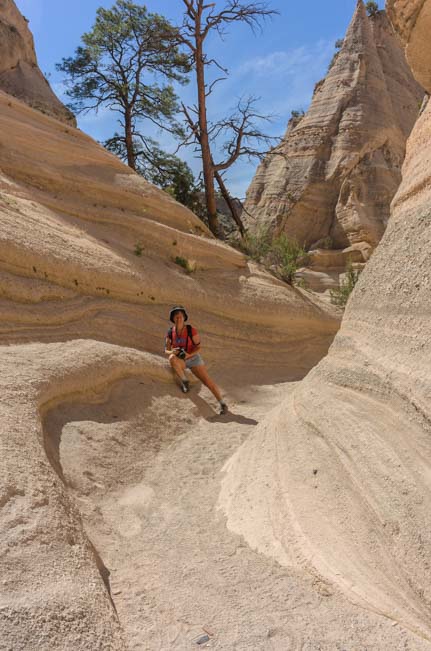 Hiking Kasha-Katuwe Tent Rocks National Monument slot canyon
