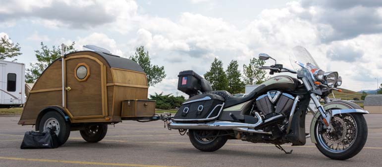 Custom motorcycle travel trailer Sturgis Motorcycle Rally South Dakota