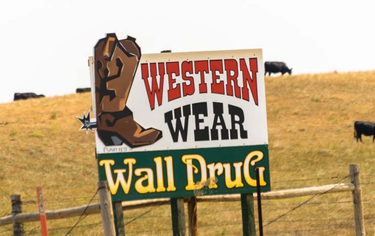 Wall Drug Western Wear Sign Wall South Dakota