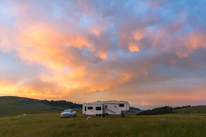 RV boondocking and camping in Wyoming