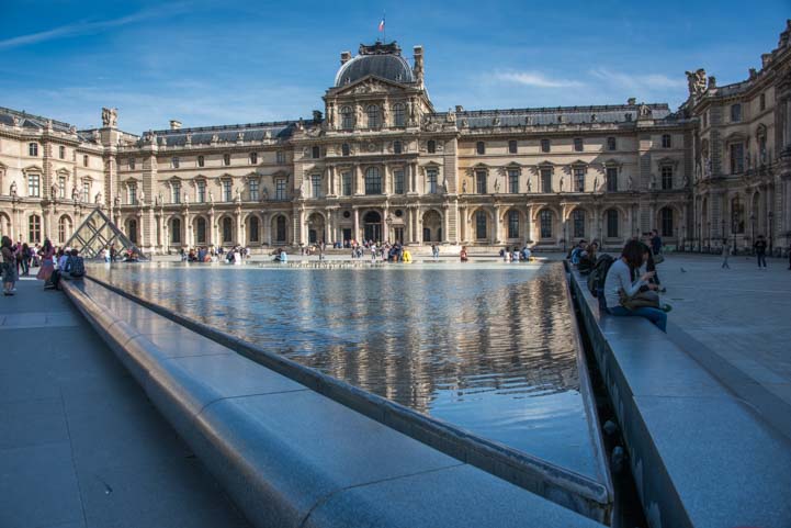Fountain at Louvre Museum Paris