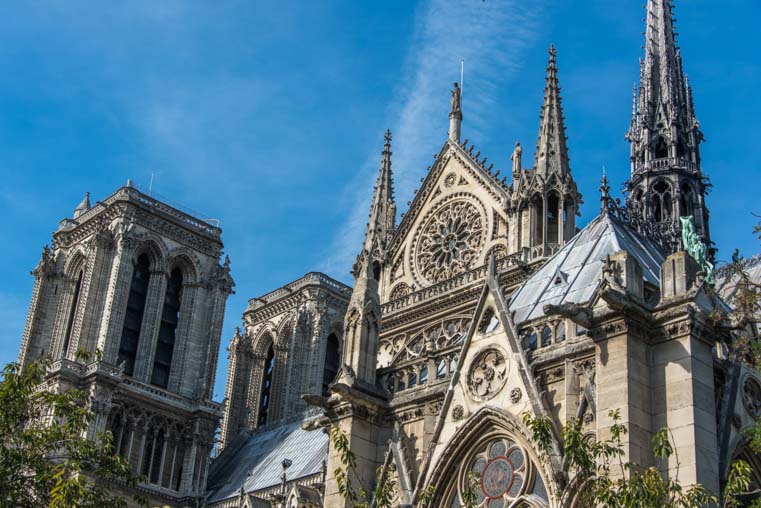 Notre Dame Cathedral spires Paris