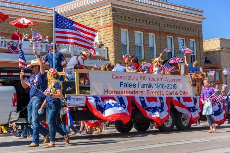 Fales family 100 years 4th of July parade Cody Wyoming-min