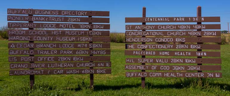 Town Directory Buffalo South Dakota RV trip-min