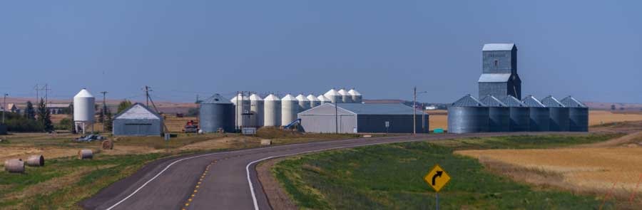 Wheat silos in North Dakota-min