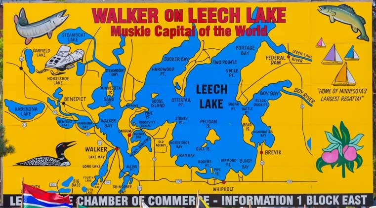 Walker on Leach Lake map-min