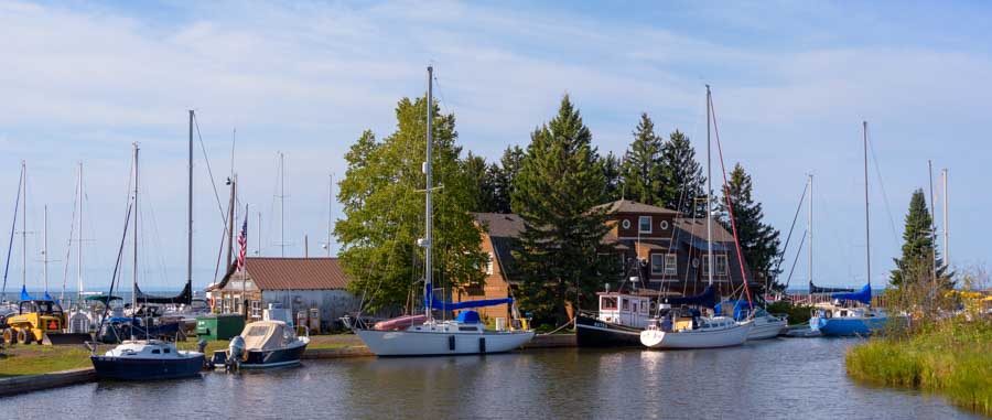 Sailboats in Cornucopia Wisconsin Lake Superior-min