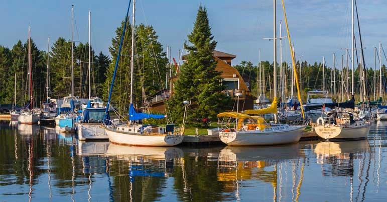 Docks and Sailboats Cornucopia WIsconsin Lake Superior-min