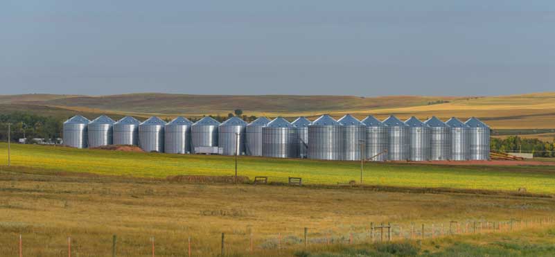 Wheat and grain silos North Dakota-min