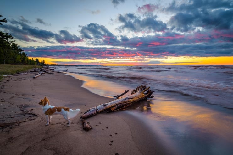 Sunset at Lake Superior Ontonagon Michigan Upper Peninsula-min