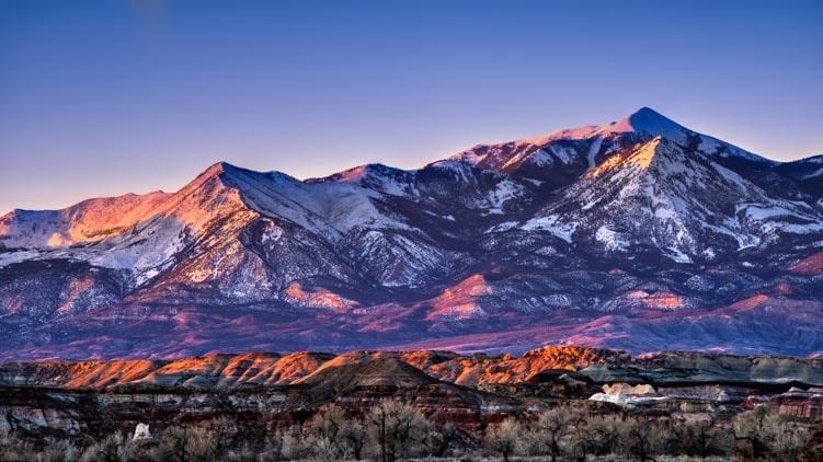 Henry Mountains Utah at dusk-min