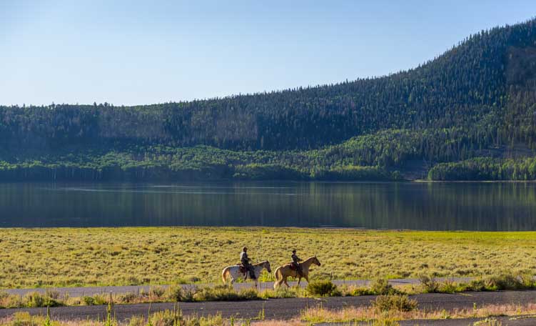 Horseback riders near Fish Lake Utah-min