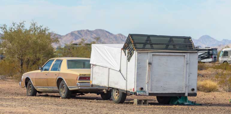 Quartzsite Arizona crazy car and camper