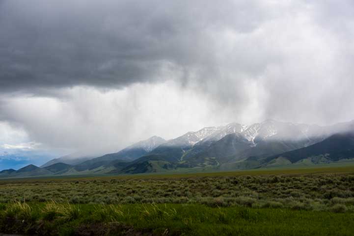 Storm clouds in the Idaho mountains