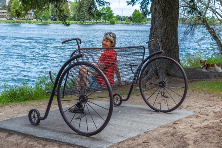 Penny-Farthing bicycle bench Idaho Falls Idaho
