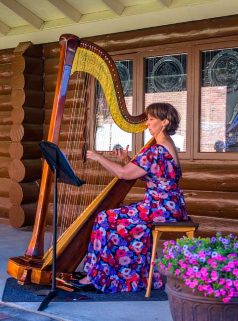 Harpist Ellen Foster performs at Bach Fest 2022 in Chelan Washington