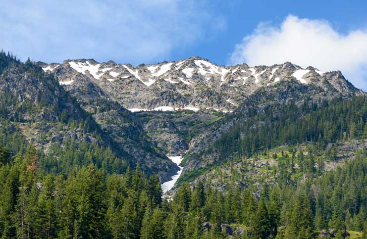 Mountain views of North Cascades Stehekin Valley Ranch