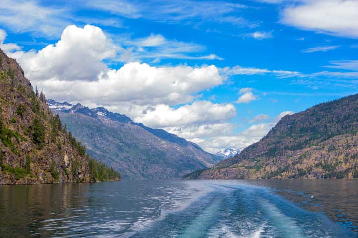 Stehekin Ferry View of North Cascades on Lake Chelan in Washington