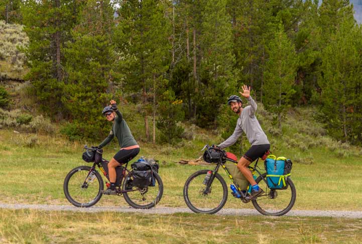 Bikers on the Great Divide Mountain Bike Route in Wyoming