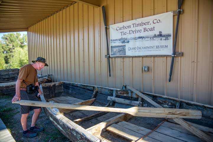 Tie-drive boat at Grand Encampment Museum in Encampment Wyoming