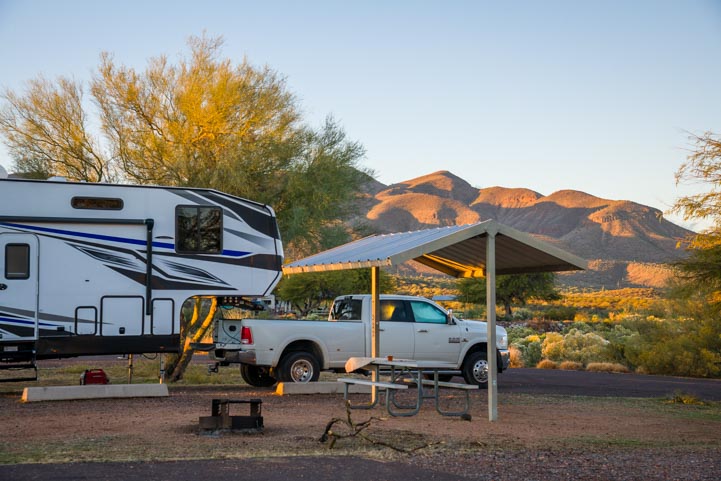 RV campground at Roosevelt Lake Arizona