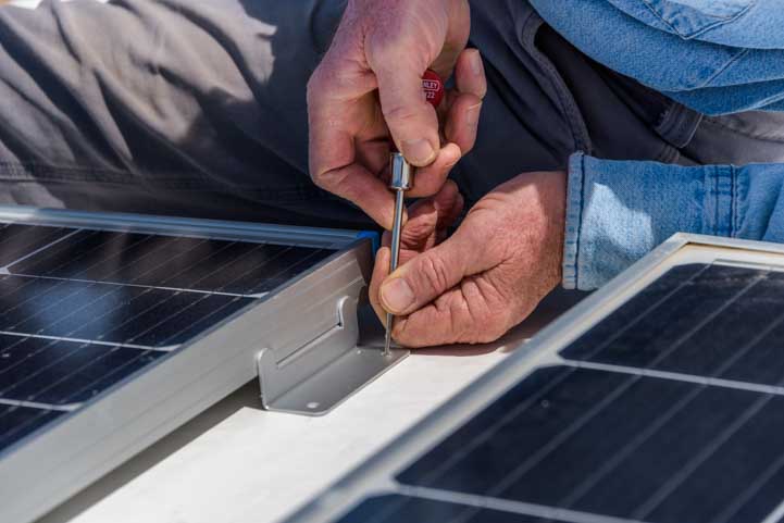Mounting an RV solar panel on the roof