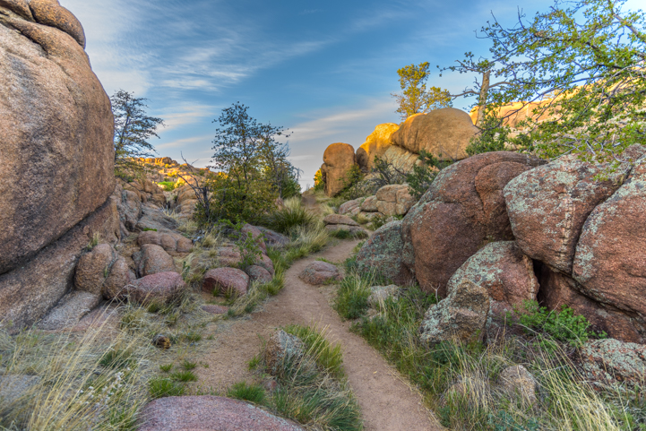 Hiking trail through the Granite Dells at Watson Lake near Prescott Arizona