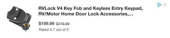 RV Keyless entry door lock