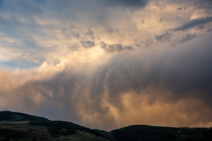 Roiling clouds on Silver Thread Scenic Byway in Colorado
