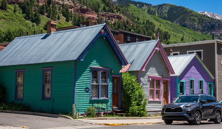 Telluride Colorado colorful old homes