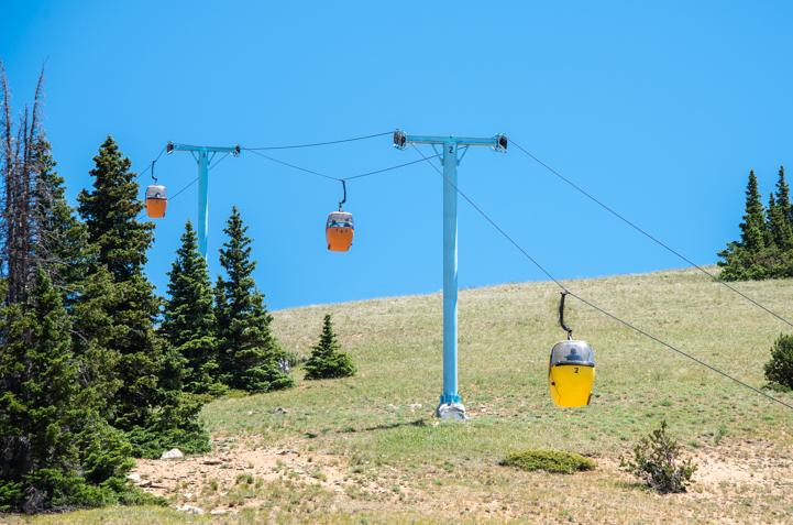Gondolas on the ski lift at Monarch Pass