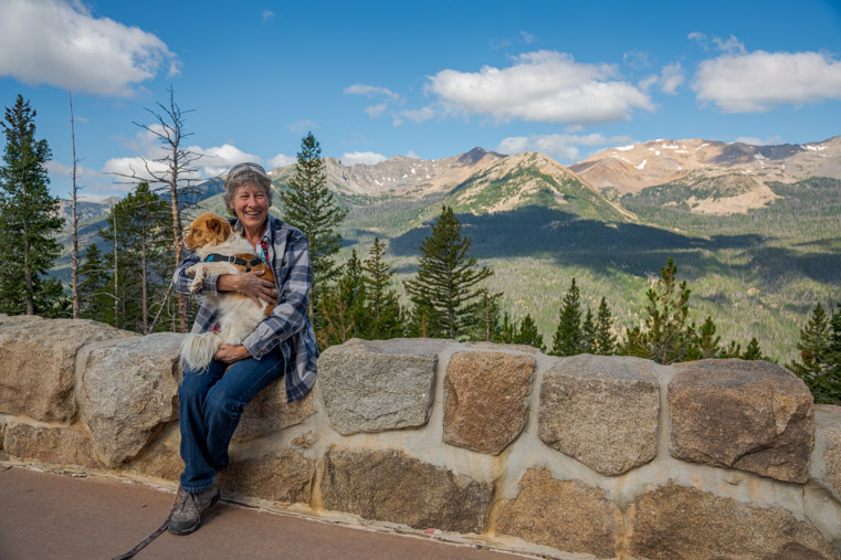 Rocky Mountain National Park Colorado selfie with dog
