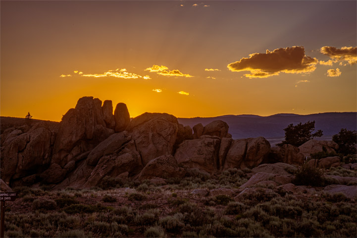 Sunset glow at Hartman Rocks Colorado