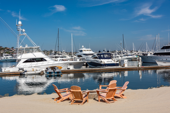 Beach chairs at the Mega Yacht Dock Shelter Island San Diego California