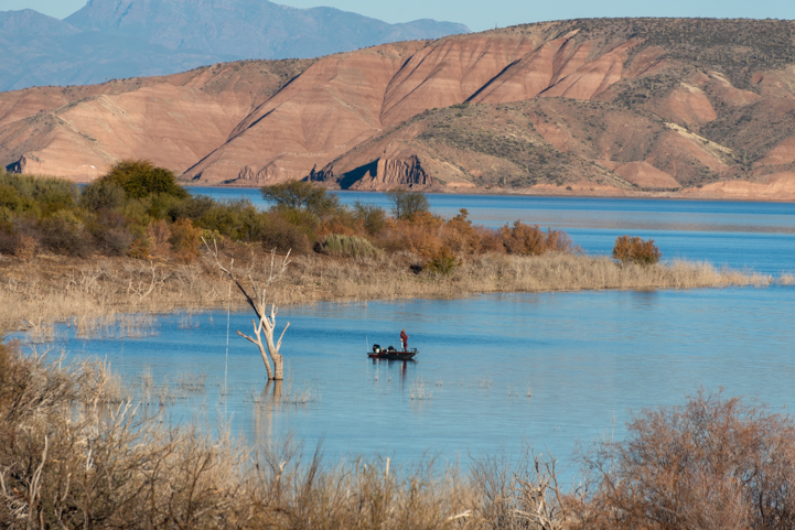 Fishing on Roosevelt Lake at Windy Hill Campground in Arizona