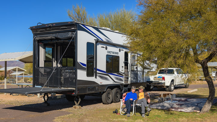 RV Camping at the Windy Hill Campground at Roosevelt Lake in Arizona