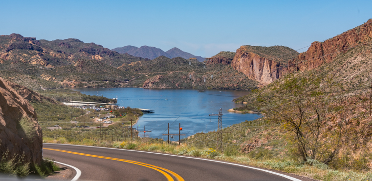 View of Canyon Lake on the Apache Trail in Arizona
