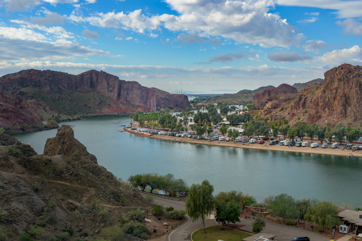 Colorado River view from the Lightning Bolt Trail at Buckskin Mountain State Park in Arizona