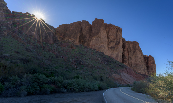 Walking along a road at Buckskin Mountain State Park