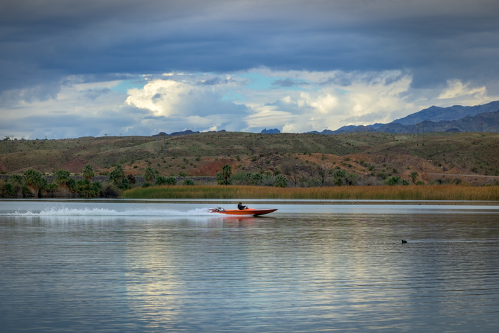 Speedboat on the Colorado River in Parker Arizona