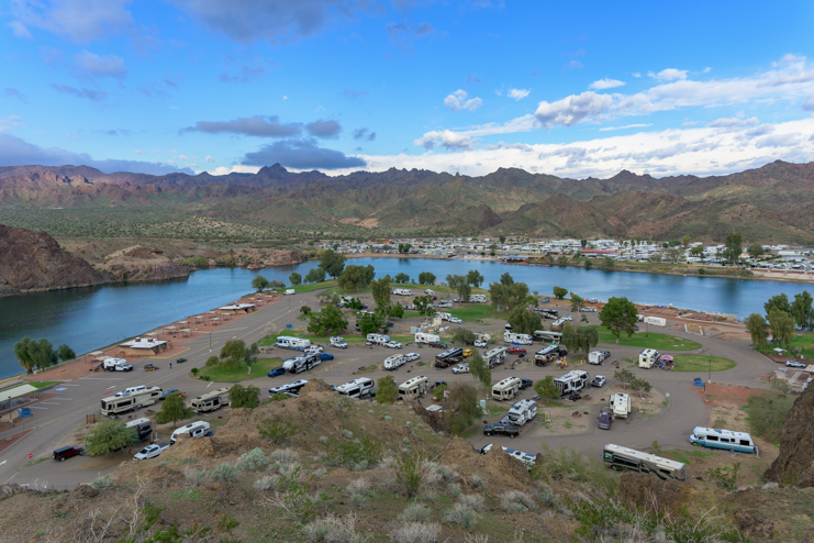Campground at Buckskin Mountain State Park in Arizona