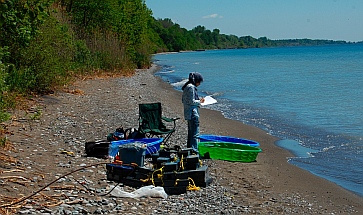 Gobi fish trapping on Lake Erie
